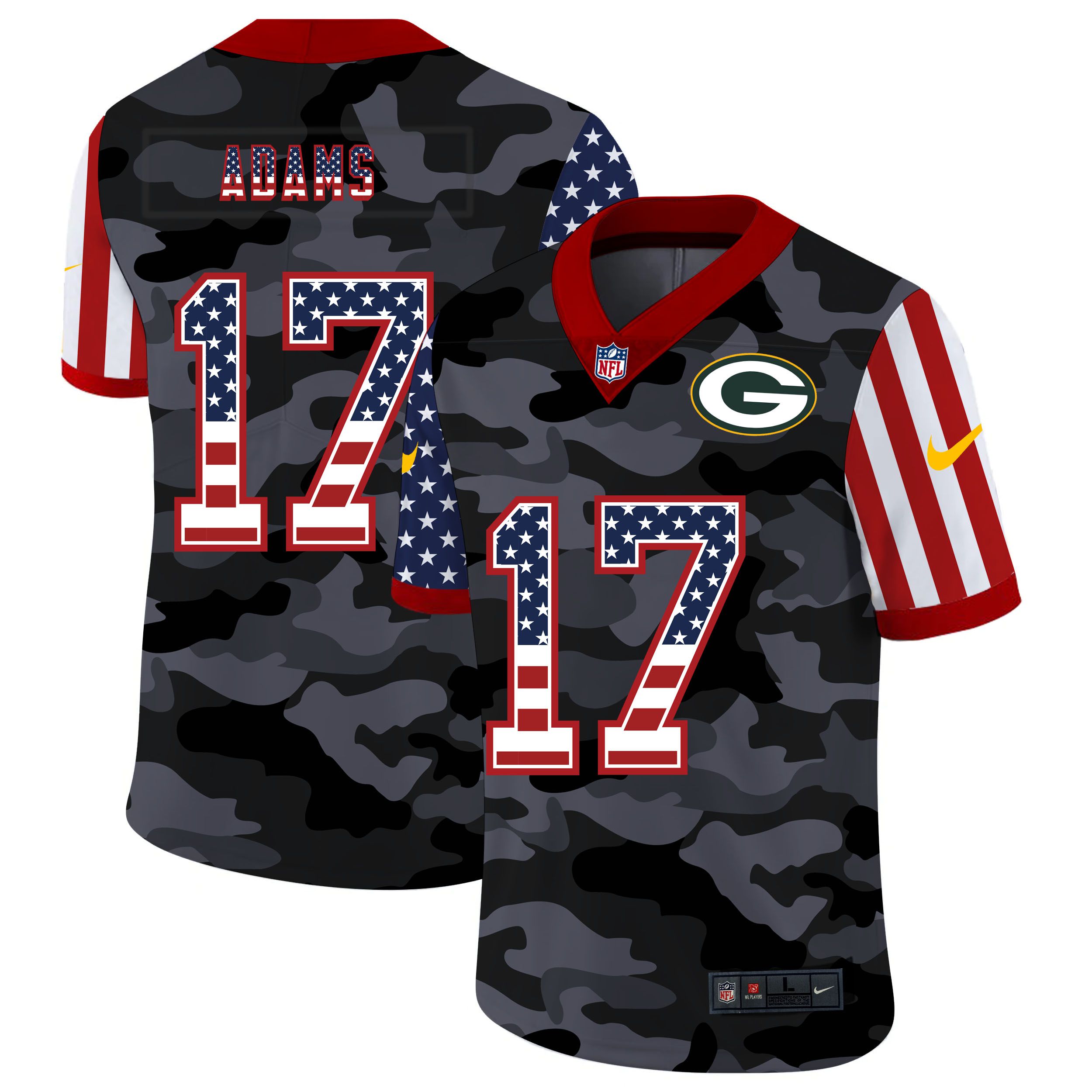 Men Green Bay Packers #17 Adams 2020 Nike Camo USA Salute to Service Limited NFL Jerseys->cleveland browns->NFL Jersey